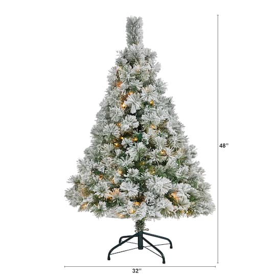 4ft Pre Lit Flocked Oregon Pine Artificial Christmas Tree Clear Led Lights Michaels 4ft Pre Lit Outdoor Christmas Tree